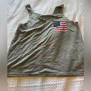 Grey tank with flag pocket